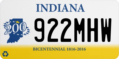 IN license plate 922MHW