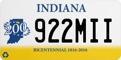 IN license plate 922MII