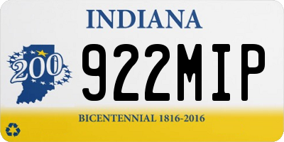 IN license plate 922MIP