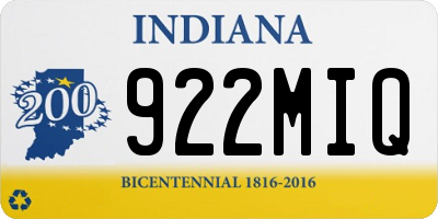 IN license plate 922MIQ