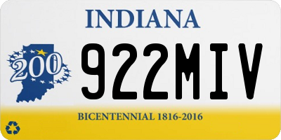 IN license plate 922MIV