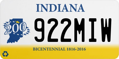 IN license plate 922MIW