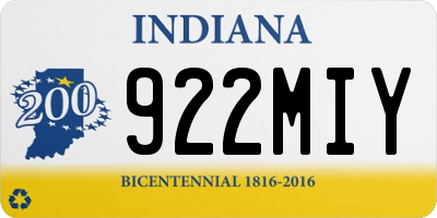 IN license plate 922MIY