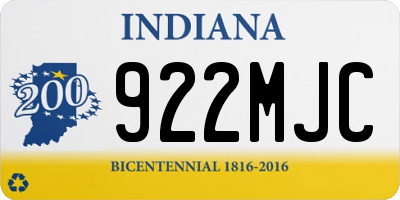 IN license plate 922MJC