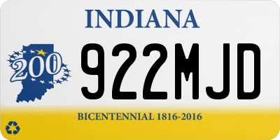 IN license plate 922MJD