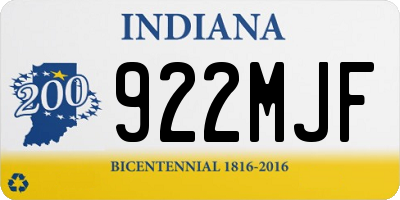 IN license plate 922MJF