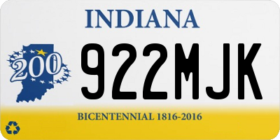 IN license plate 922MJK