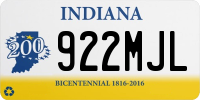 IN license plate 922MJL