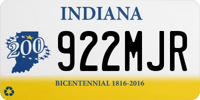 IN license plate 922MJR