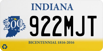 IN license plate 922MJT
