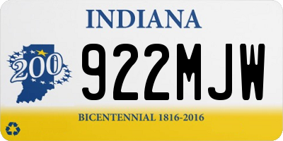 IN license plate 922MJW