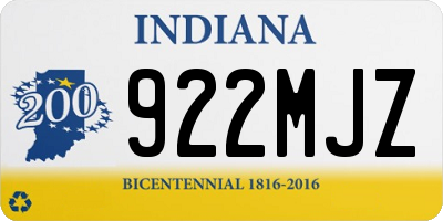 IN license plate 922MJZ