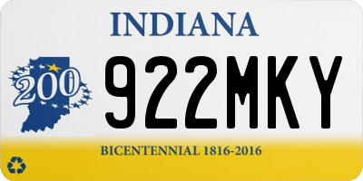 IN license plate 922MKY