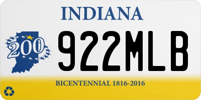 IN license plate 922MLB
