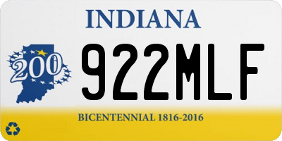 IN license plate 922MLF