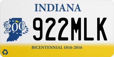 IN license plate 922MLK