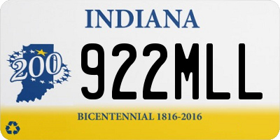 IN license plate 922MLL