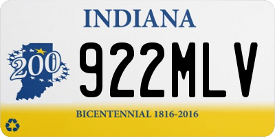 IN license plate 922MLV
