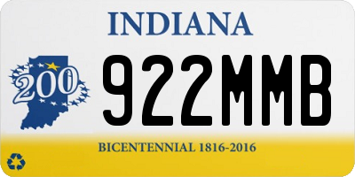 IN license plate 922MMB