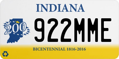 IN license plate 922MME