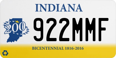 IN license plate 922MMF
