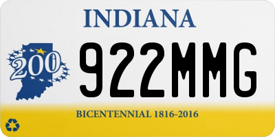 IN license plate 922MMG