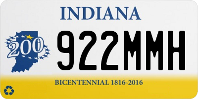 IN license plate 922MMH