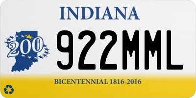 IN license plate 922MML
