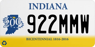 IN license plate 922MMW