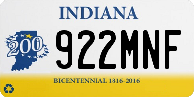 IN license plate 922MNF