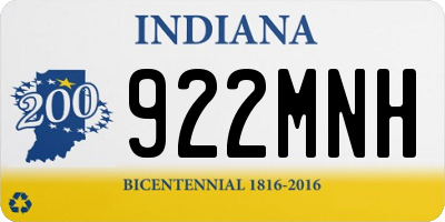 IN license plate 922MNH