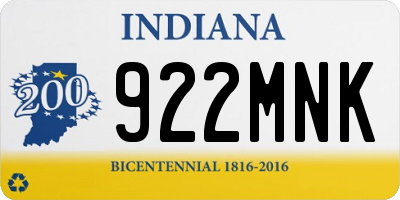 IN license plate 922MNK