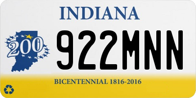 IN license plate 922MNN