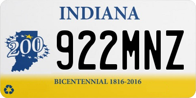 IN license plate 922MNZ