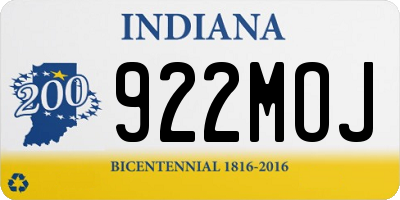 IN license plate 922MOJ