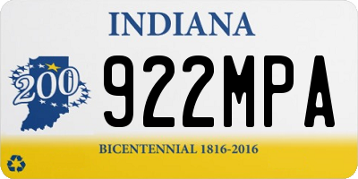 IN license plate 922MPA