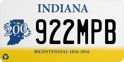 IN license plate 922MPB