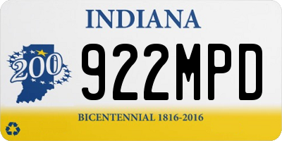 IN license plate 922MPD