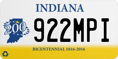 IN license plate 922MPI