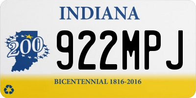 IN license plate 922MPJ