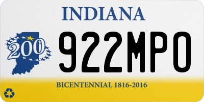IN license plate 922MPO