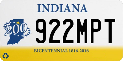 IN license plate 922MPT