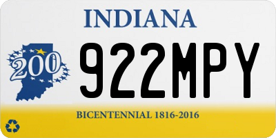 IN license plate 922MPY