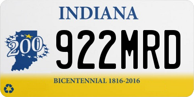 IN license plate 922MRD