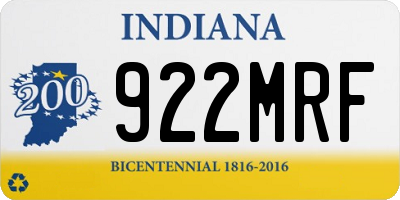 IN license plate 922MRF