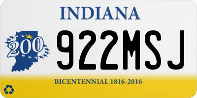 IN license plate 922MSJ