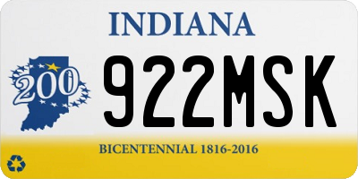 IN license plate 922MSK