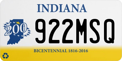 IN license plate 922MSQ