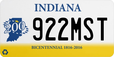 IN license plate 922MST