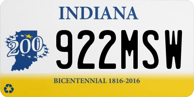 IN license plate 922MSW